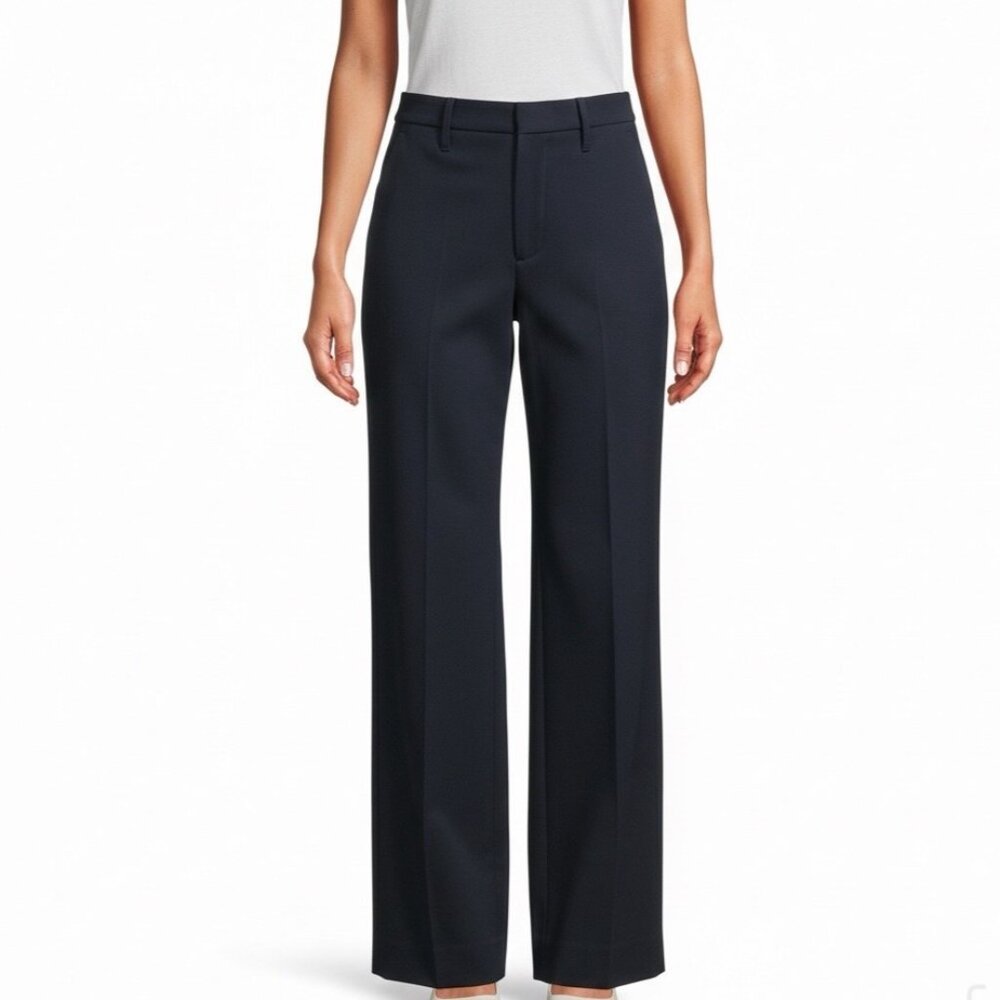 Banana Republic Womens Black Polyester Wide-Leg Crop Stretch Pants Size 6L New